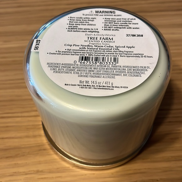 Bath & Body Works 3 Wick Candle. Tree Farm. - Picture 3 of 3